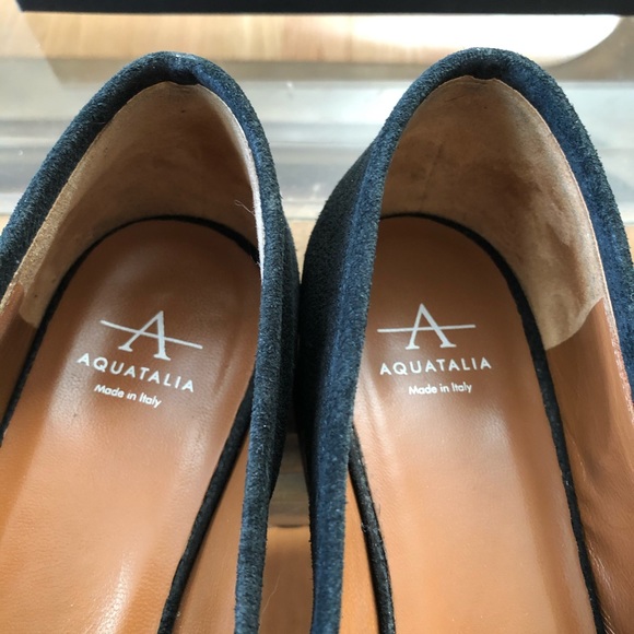 Aquatalia Black Pebbled Suede Loafers - Picture 7 of 10